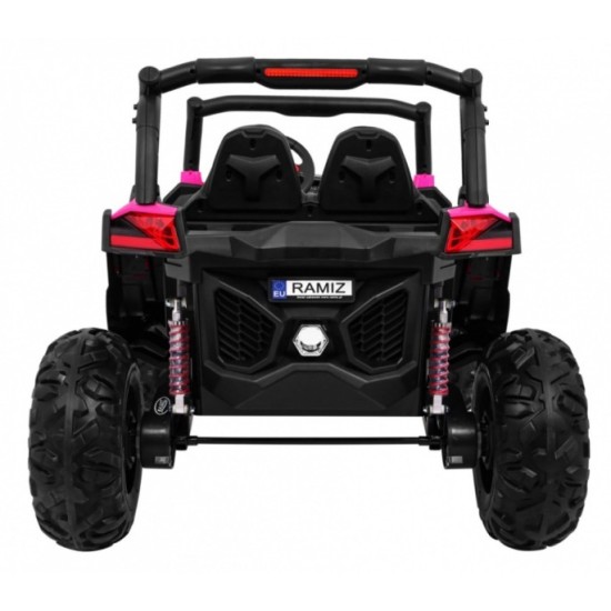 JOKO Elektrické autíčko Buggy 4x4 SuperStar, nosnosť 40kg, Penové kolesá, Dvojmiestne kožené sedadlo, ružové
