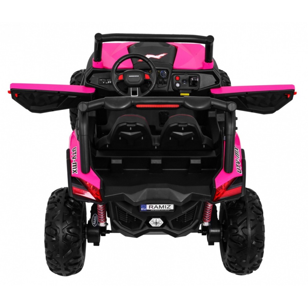 JOKO Elektrické autíčko Buggy 4x4 SuperStar, nosnosť 40kg, Penové kolesá, Dvojmiestne kožené sedadlo, ružové