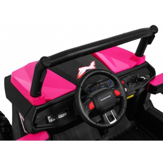 JOKO Elektrické autíčko Buggy 4x4 SuperStar, nosnosť 40kg, Penové kolesá, Dvojmiestne kožené sedadlo, ružové