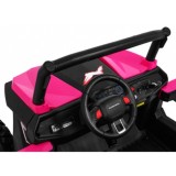 JOKO Elektrické autíčko Buggy 4x4 SuperStar, nosnosť 40kg, Penové kolesá, Dvojmiestne kožené sedadlo, ružové