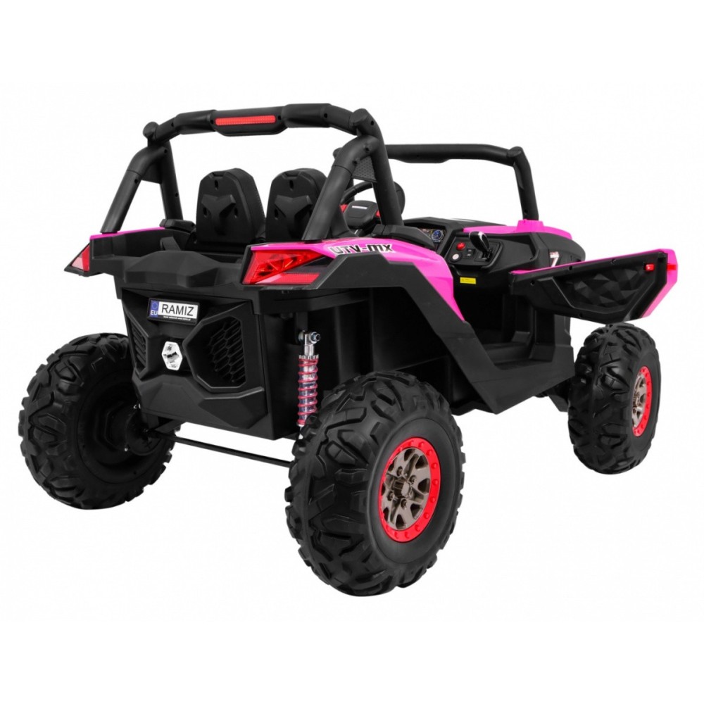 JOKO Elektrické autíčko Buggy 4x4 SuperStar, nosnosť 40kg, Penové kolesá, Dvojmiestne kožené sedadlo, ružové