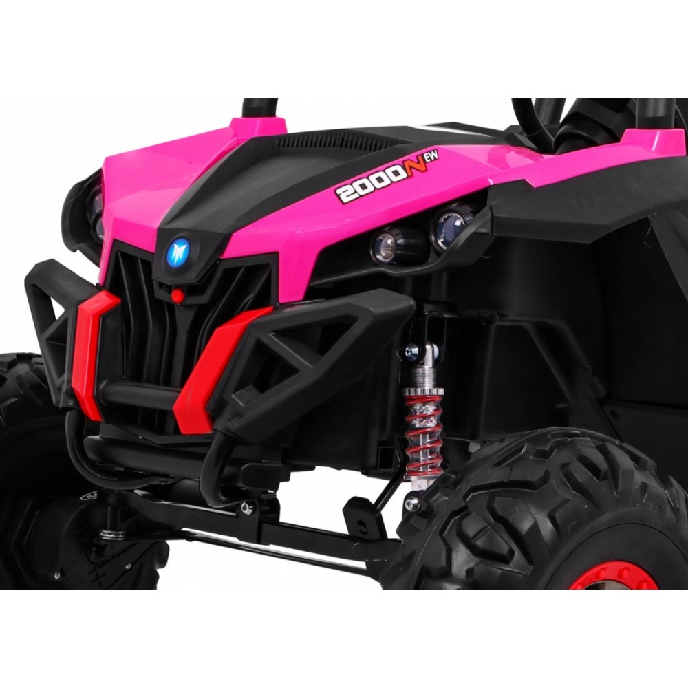 JOKO Elektrické autíčko Buggy 4x4 SuperStar, nosnosť 40kg, Penové kolesá, Dvojmiestne kožené sedadlo, ružové
