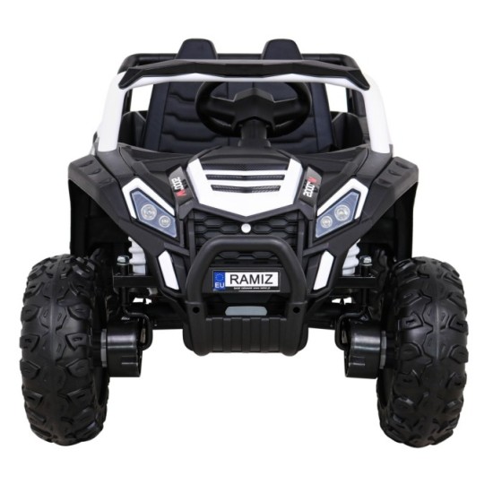 JOKO Elektrické autíčko BUGGY UTV 4x4 2000M, penové kolesá, kožené sedadlo, biele