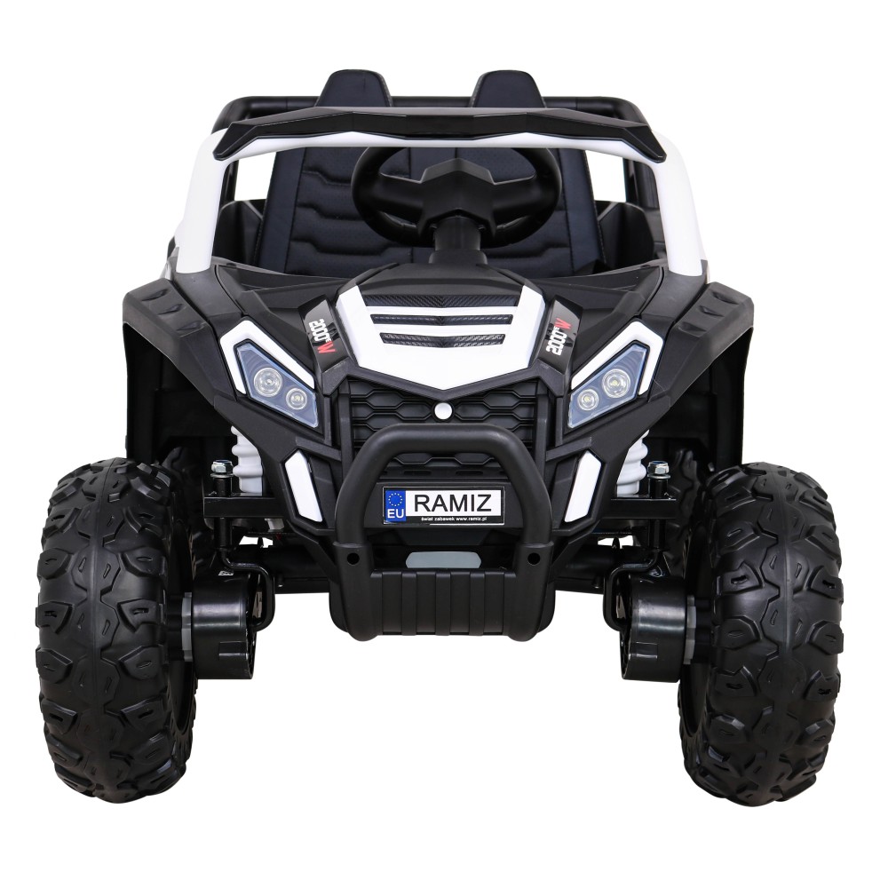 JOKO Elektrické autíčko BUGGY UTV 4x4 2000M, penové kolesá, kožené sedadlo, biele