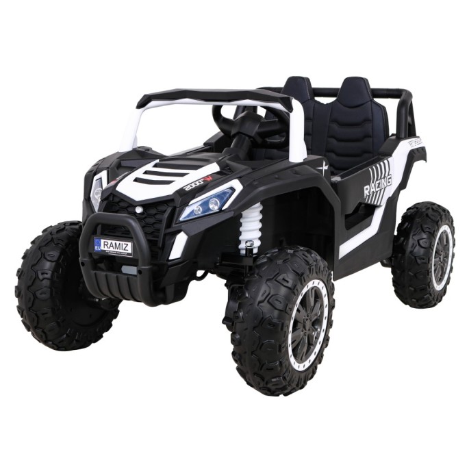 JOKO Elektrické autíčko BUGGY UTV 4x4 2000M, penové kolesá, kožené sedadlo, biele