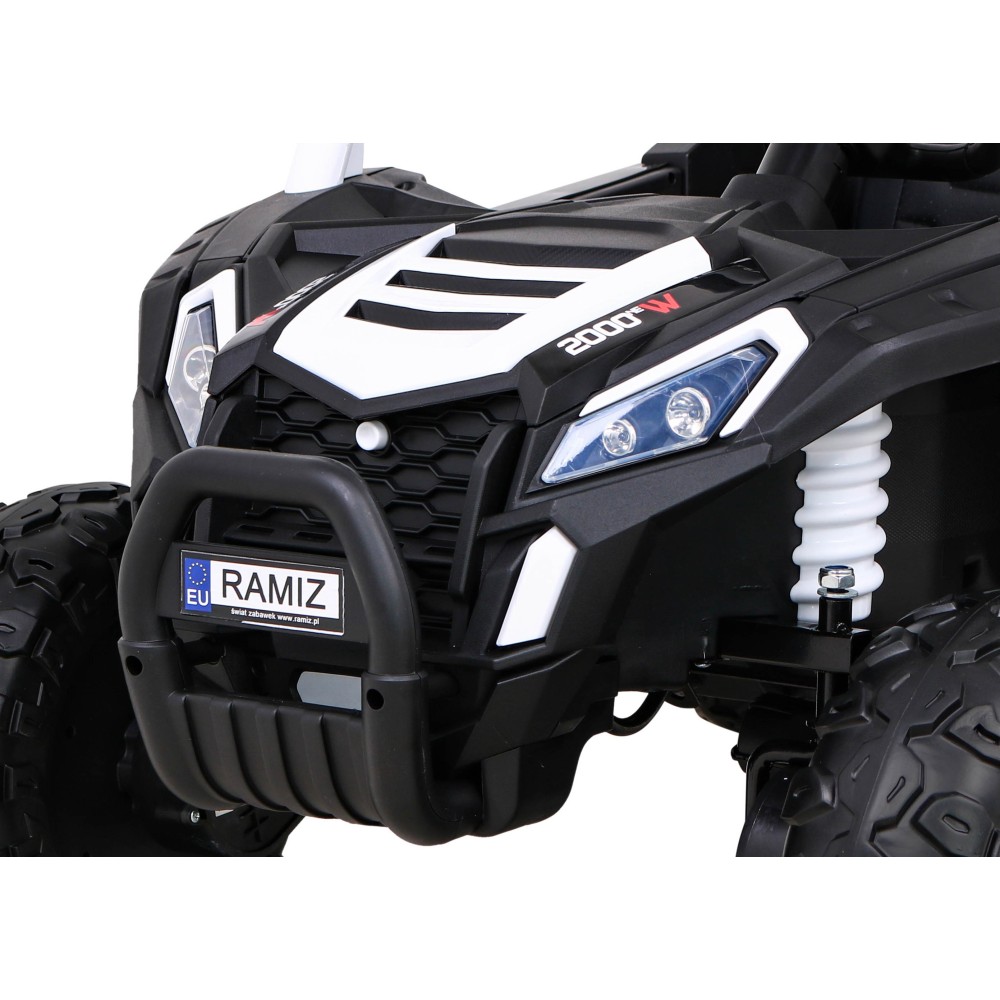 JOKO Elektrické autíčko BUGGY UTV 4x4 2000M, penové kolesá, kožené sedadlo, biele