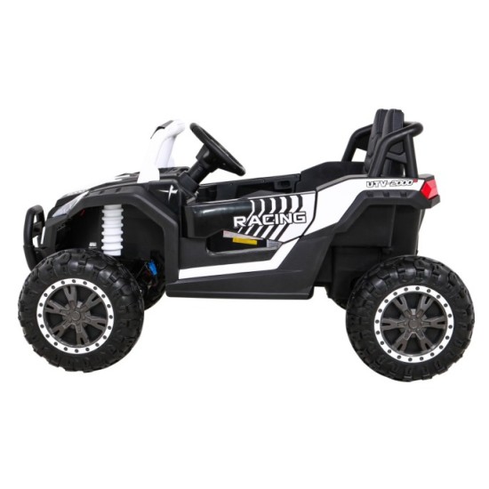 JOKO Elektrické autíčko BUGGY UTV 4x4 2000M, penové kolesá, kožené sedadlo, biele