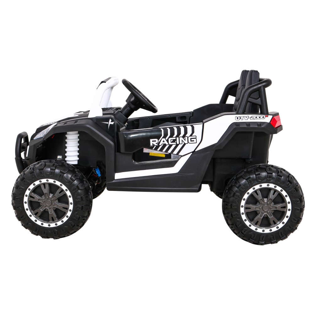 JOKO Elektrické autíčko BUGGY UTV 4x4 2000M, penové kolesá, kožené sedadlo, biele