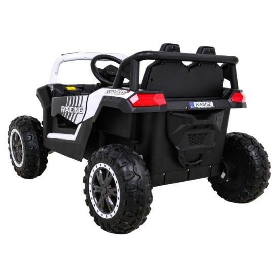 JOKO Elektrické autíčko BUGGY UTV 4x4 2000M, penové kolesá, kožené sedadlo, biele