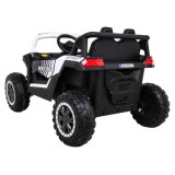 JOKO Elektrické autíčko BUGGY UTV 4x4 2000M, penové kolesá, kožené sedadlo, biele