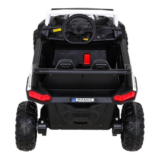 JOKO Elektrické autíčko BUGGY UTV 4x4 2000M, penové kolesá, kožené sedadlo, biele