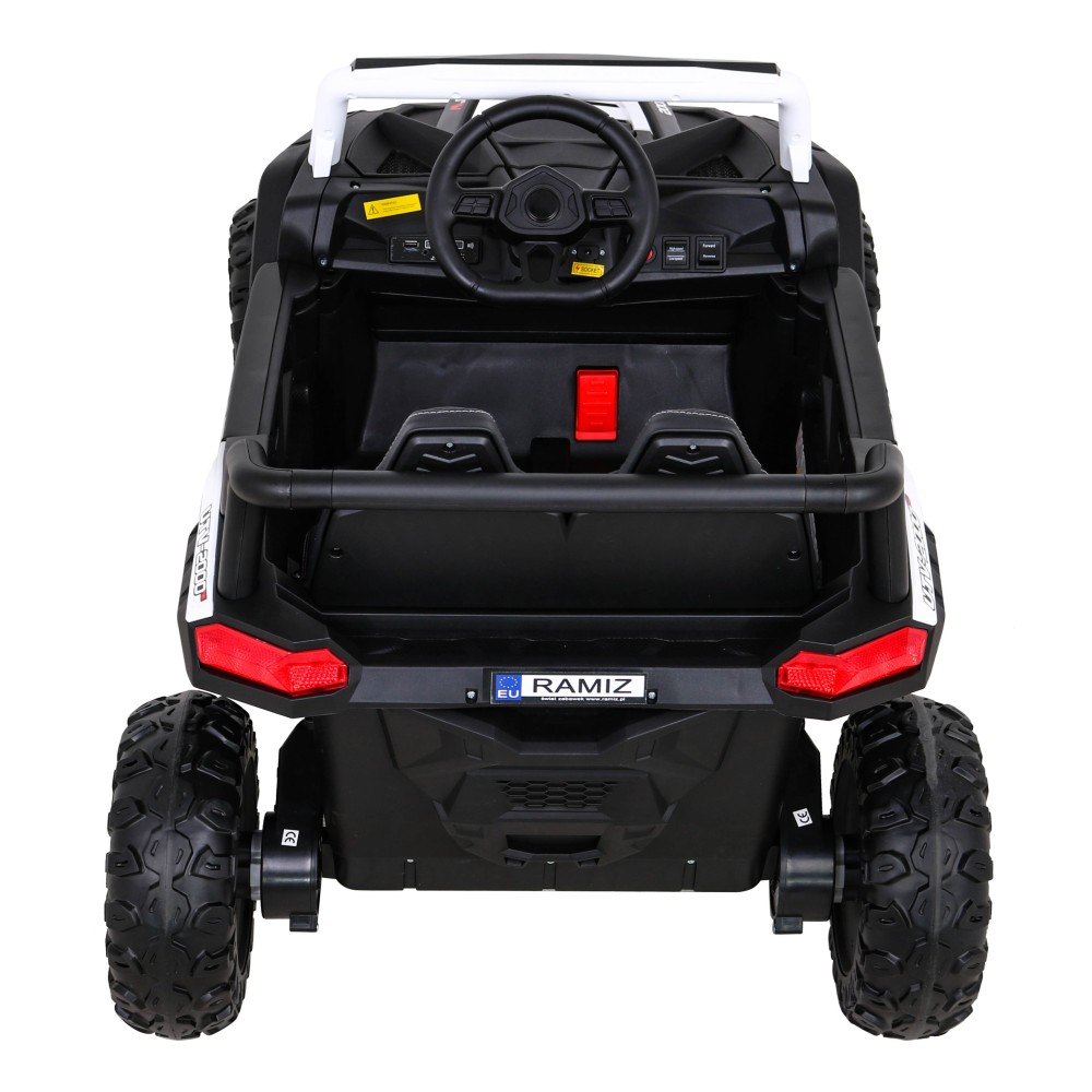 JOKO Elektrické autíčko BUGGY UTV 4x4 2000M, penové kolesá, kožené sedadlo, biele
