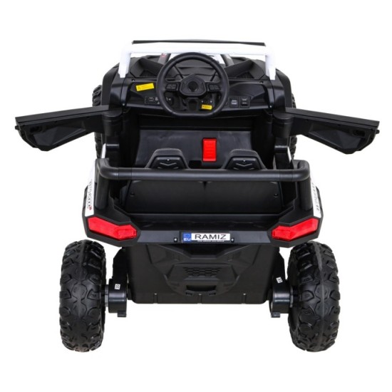 JOKO Elektrické autíčko BUGGY UTV 4x4 2000M, penové kolesá, kožené sedadlo, biele