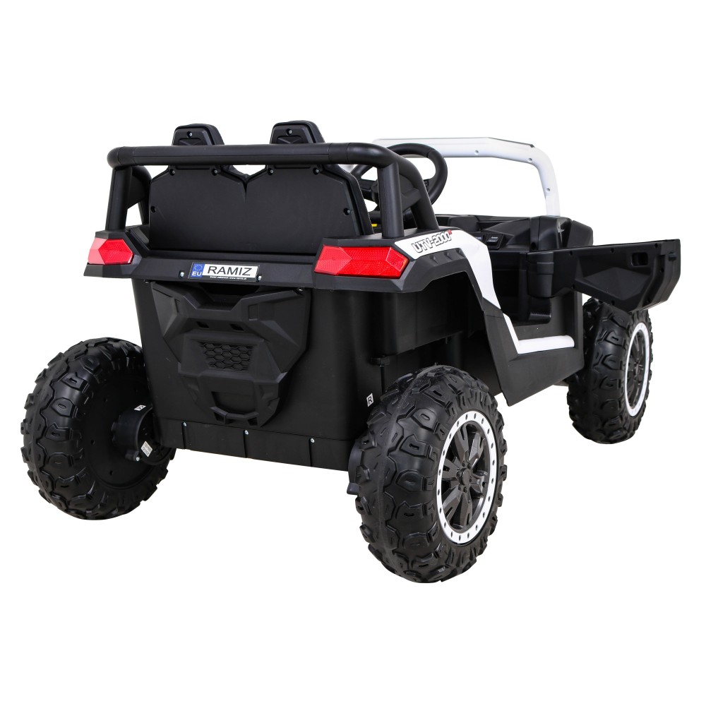 JOKO Elektrické autíčko BUGGY UTV 4x4 2000M, penové kolesá, kožené sedadlo, biele