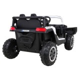 JOKO Elektrické autíčko BUGGY UTV 4x4 2000M, penové kolesá, kožené sedadlo, biele