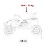 JOKO Elektrické autíčko BUGGY UTV 4x4 2000M, penové kolesá, kožené sedadlo, biele