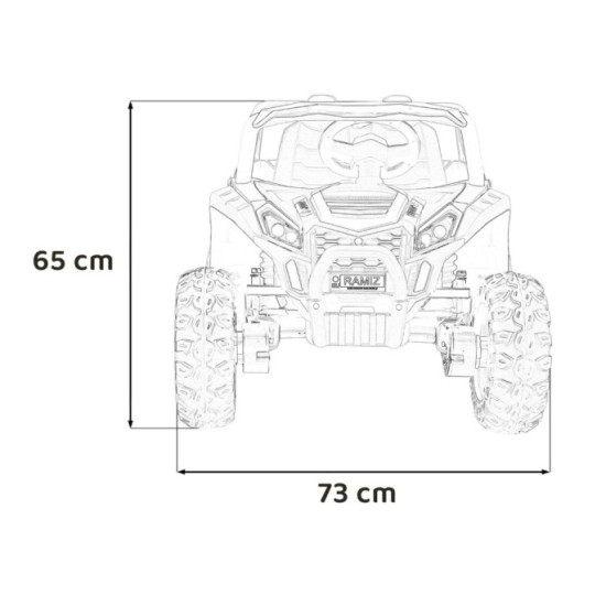 JOKO Elektrické autíčko BUGGY UTV 4x4 2000M, penové kolesá, kožené sedadlo, biele