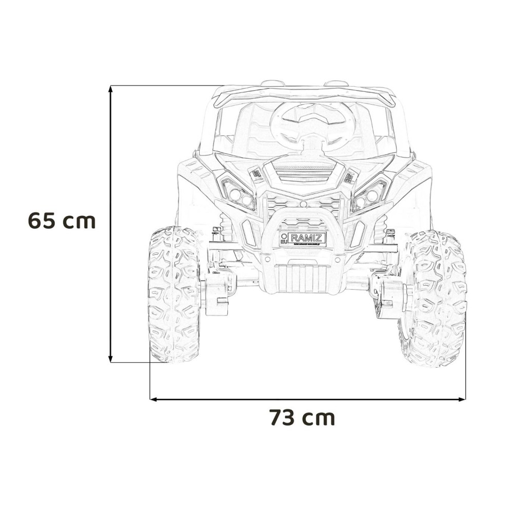 JOKO Elektrické autíčko BUGGY UTV 4x4 2000M, penové kolesá, kožené sedadlo, biele