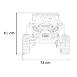 JOKO Elektrické autíčko BUGGY UTV 4x4 2000M, penové kolesá, kožené sedadlo, biele