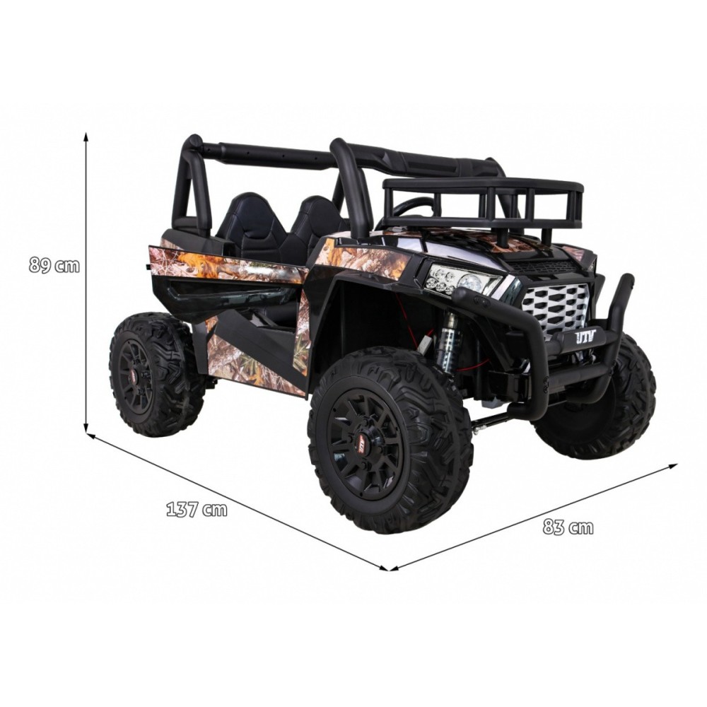 JOKO Elektrické autíčko BUGGY UTV 24V 200W, penové kolesá, Dvojmiestne kožené sedadlo, nosnosť 50kg, maskáčové