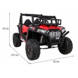 JOKO Elektrické autíčko BUGGY UTV 24V 200W, penové kolesá, Dvojmiestne kožené sedadlo, nosnosť 50kg, červené
