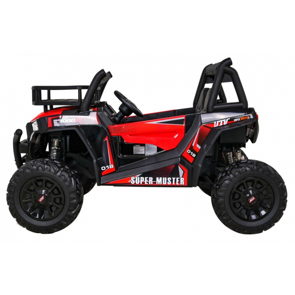 JOKO Elektrické autíčko BUGGY UTV 24V 200W, penové kolesá, Dvojmiestne kožené sedadlo, nosnosť 50kg, červené