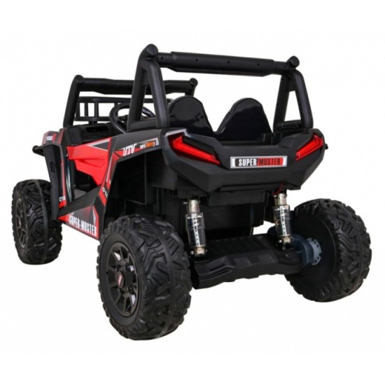 JOKO Elektrické autíčko BUGGY UTV 24V 200W, penové kolesá, Dvojmiestne kožené sedadlo, nosnosť 50kg, červené