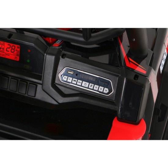 JOKO Elektrické autíčko BUGGY UTV 24V 200W, penové kolesá, Dvojmiestne kožené sedadlo, nosnosť 50kg, červené