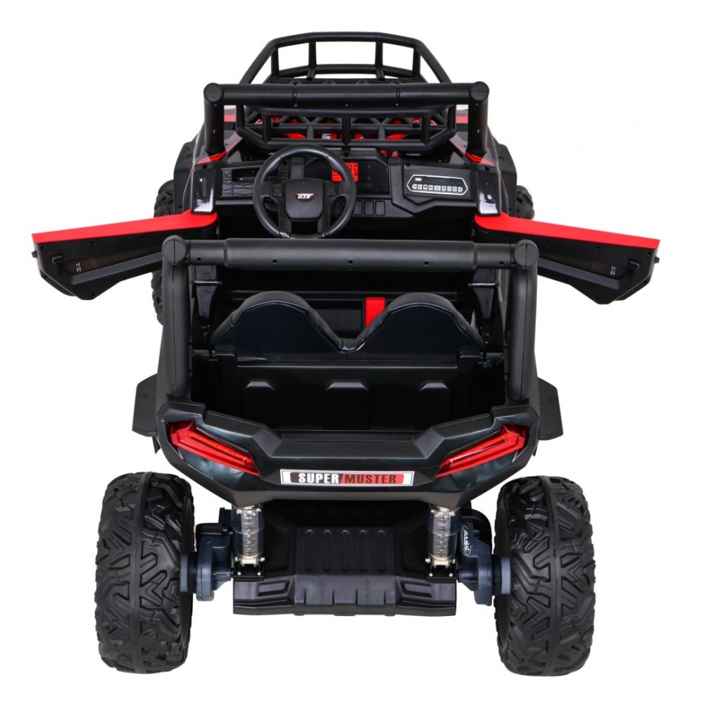 JOKO Elektrické autíčko BUGGY UTV 24V 200W, penové kolesá, Dvojmiestne kožené sedadlo, nosnosť 50kg, červené