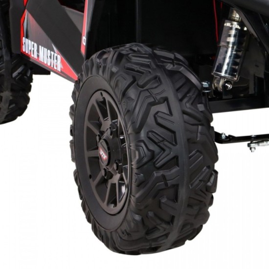 JOKO Elektrické autíčko BUGGY UTV 24V 200W, penové kolesá, Dvojmiestne kožené sedadlo, nosnosť 50kg, červené