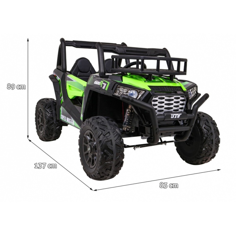 JOKO Elektrické autíčko BUGGY UTV 24V 200W, penové kolesá, Dvojmiestne kožené sedadlo, nosnosť 50kg, zelené
