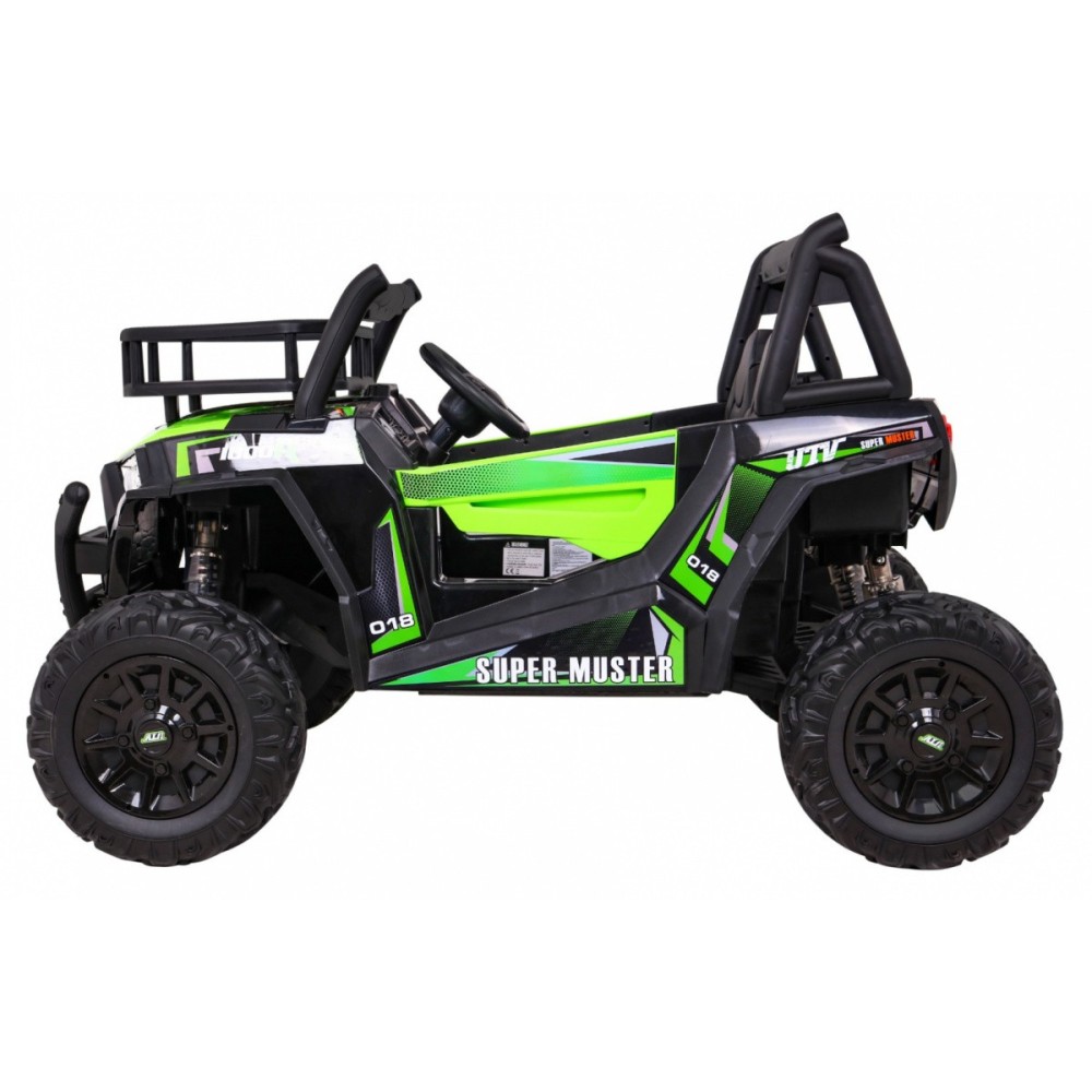 JOKO Elektrické autíčko BUGGY UTV 24V 200W, penové kolesá, Dvojmiestne kožené sedadlo, nosnosť 50kg, zelené