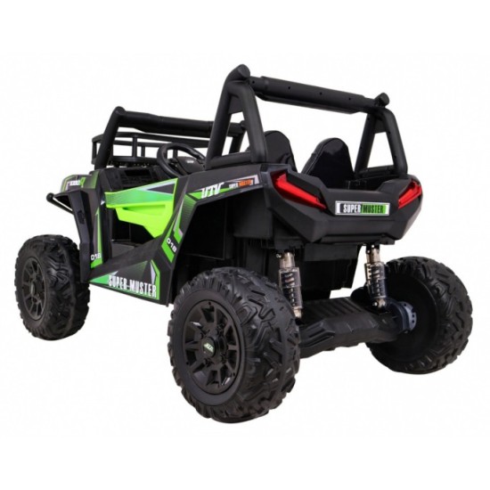 JOKO Elektrické autíčko BUGGY UTV 24V 200W, penové kolesá, Dvojmiestne kožené sedadlo, nosnosť 50kg, zelené