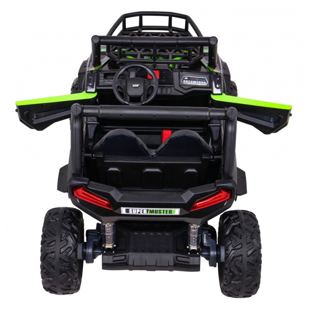JOKO Elektrické autíčko BUGGY UTV 24V 200W, penové kolesá, Dvojmiestne kožené sedadlo, nosnosť 50kg, zelené