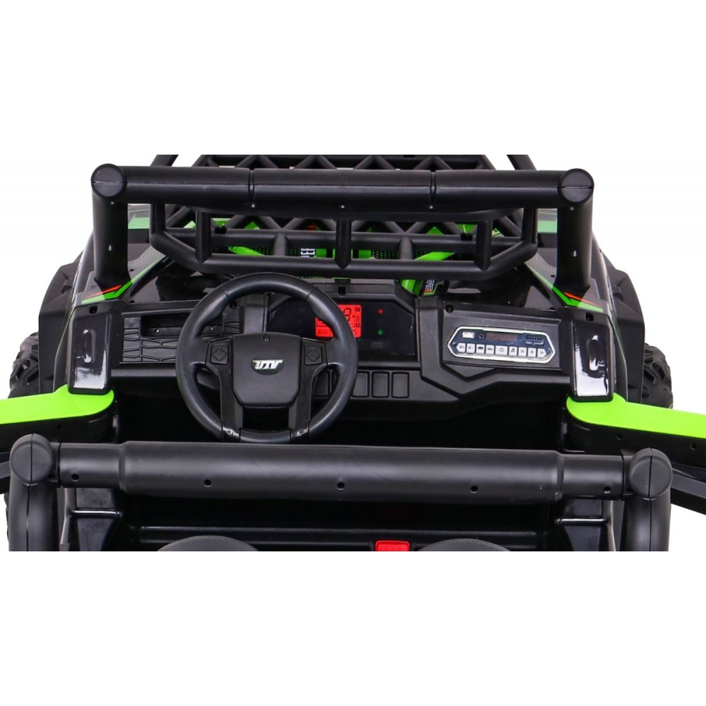 JOKO Elektrické autíčko BUGGY UTV 24V 200W, penové kolesá, Dvojmiestne kožené sedadlo, nosnosť 50kg, zelené