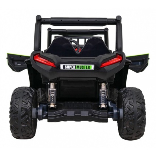 JOKO Elektrické autíčko BUGGY UTV 24V 200W, penové kolesá, Dvojmiestne kožené sedadlo, nosnosť 50kg, zelené