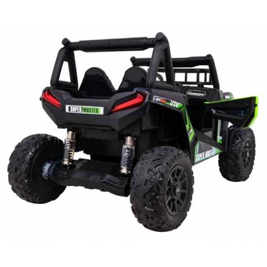 JOKO Elektrické autíčko BUGGY UTV 24V 200W, penové kolesá, Dvojmiestne kožené sedadlo, nosnosť 50kg, zelené