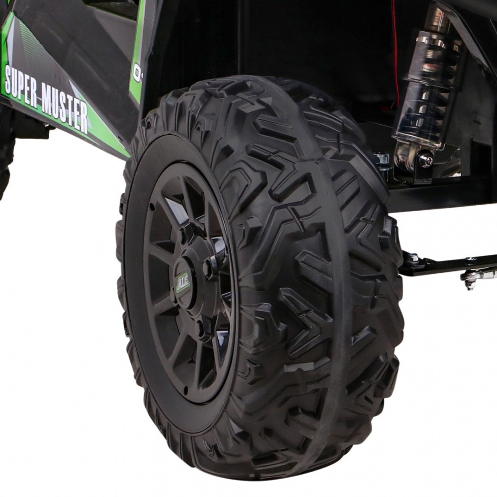 JOKO Elektrické autíčko BUGGY UTV 24V 200W, penové kolesá, Dvojmiestne kožené sedadlo, nosnosť 50kg, zelené