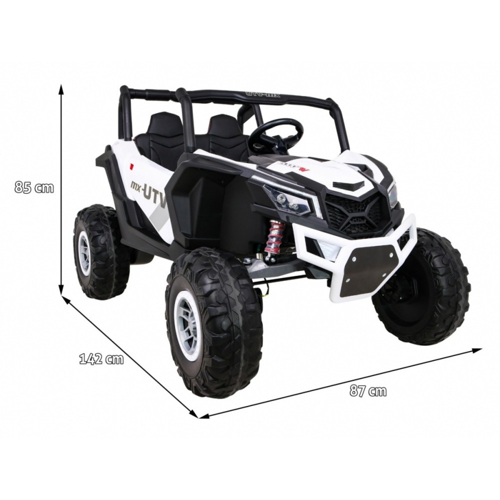 JOKO Elektrické Autíčko Buggy 24V UTV-MX 4x60W 4x4, penové kolesá, Dvojmiestne kožené sedadlo, nosnosť 50kg, biele