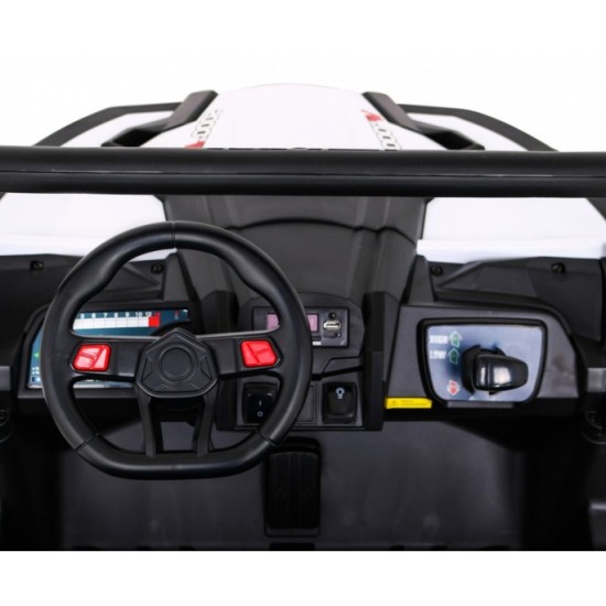 JOKO Elektrické Autíčko Buggy 24V UTV-MX 4x60W 4x4, penové kolesá, Dvojmiestne kožené sedadlo, nosnosť 50kg, biele