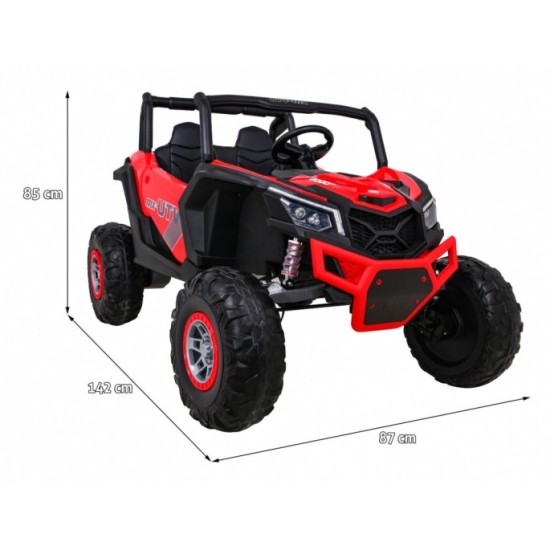 JOKO Elektrické Autíčko Buggy 24V UTV-MX 4x60W 4x4, penové kolesá, Dvojmiestne kožené sedadlo, nosnosť 50kg, červené