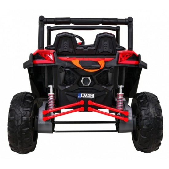 JOKO Elektrické Autíčko Buggy 24V UTV-MX 4x60W 4x4, penové kolesá, Dvojmiestne kožené sedadlo, nosnosť 50kg, červené