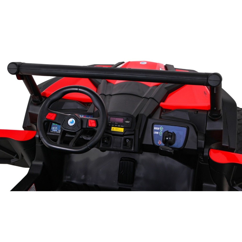 JOKO Elektrické Autíčko Buggy 24V UTV-MX 4x60W 4x4, penové kolesá, Dvojmiestne kožené sedadlo, nosnosť 50kg, červené