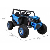 JOKO Elektrické Autíčko Buggy 24V UTV-MX 4x60W 4x4, penové kolesá, Dvojmiestne kožené sedadlo, nosnosť 50kg, modré