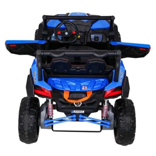 JOKO Elektrické Autíčko Buggy 24V UTV-MX 4x60W 4x4, penové kolesá, Dvojmiestne kožené sedadlo, nosnosť 50kg, modré