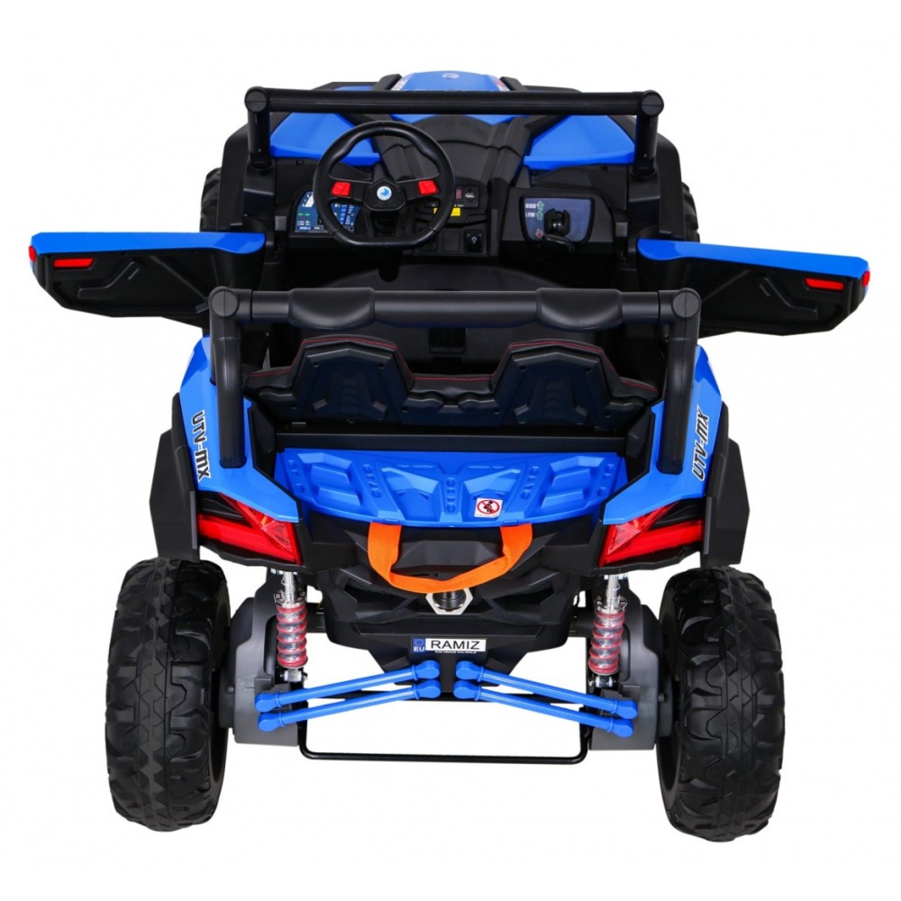 JOKO Elektrické Autíčko Buggy 24V UTV-MX 4x60W 4x4, penové kolesá, Dvojmiestne kožené sedadlo, nosnosť 50kg, modré