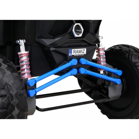JOKO Elektrické Autíčko Buggy 24V UTV-MX 4x60W 4x4, penové kolesá, Dvojmiestne kožené sedadlo, nosnosť 50kg, modré