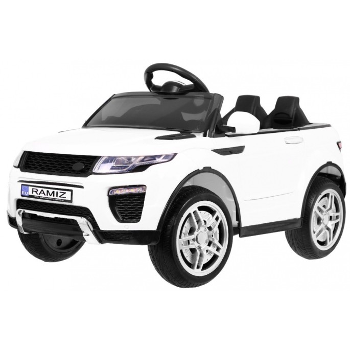 JOKO Elektrické autíčko Rapid Racer, penové kolesá, USB, odpružené, biele