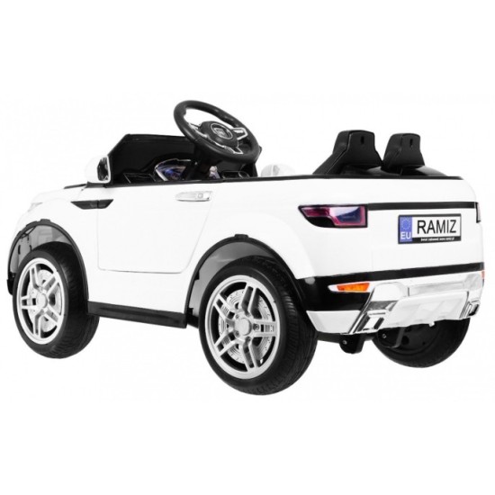 JOKO Elektrické autíčko Rapid Racer, penové kolesá, USB, odpružené, biele