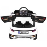 JOKO Elektrické autíčko Rapid Racer, penové kolesá, USB, odpružené, biele